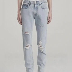 Rag & bone Mid-Rise Ankle Cigarette distressed Jeans
